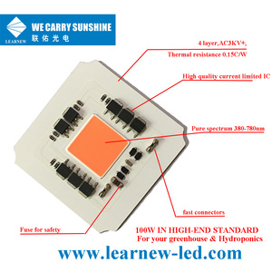 Venta caliente de fábrica AC DOB <span class=keywords><strong>LED</strong></span> <span class=keywords><strong>120V</strong></span> 277V 100W espectro completo 380-780nm PF9.0 y luz blanca COB LEDchips para luz de crecimiento - Product Image 5