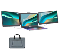Écran double pour ordinateur portable OEM ODM, moniteurs LCD 14 pouces 1080P, moniteur portable à trois extensions pour ordinateur portable