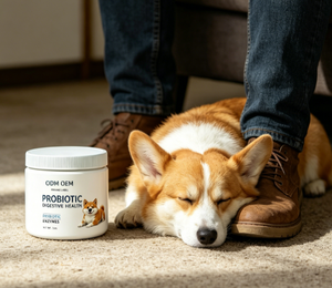 Complément alimentaire en poudre pour chiens, probiotique pour la santé digestive avec enzymes, poudre probiotique pour animaux de compagnie pour le soin de l'intestin des animaux. - Product Image 4