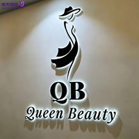 Enseigne lumineuse LED 3D personnalisée pour extérieur, étanche, en acier inoxydable, pour devanture de magasin commercial, salon de coiffure et de beauté
