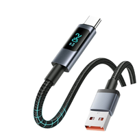240W Typ-C Schnellladegerät Datenkabel mit Digitalanzeige Geflochtene Abschirmung aus Nylonmaterial für Mobiltelefone & Computer