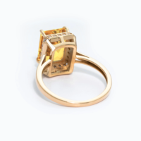 Anillo Ajustable de Plata 925 con Citrino Natural Amarillo Brasileño, Corte Facetado Perfecto, Joyería para Mujer