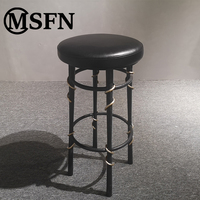 Tabouret de bar en laiton sur mesure Masifurfurniture, éponge hautement élastique, cuir ultra-fibre, utilisation en extérieur, salle à manger, hôtel, usage commercial, moderne