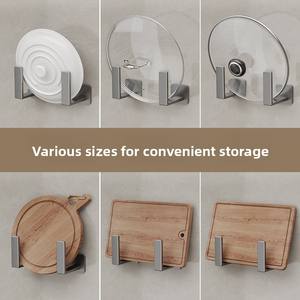 Support mural en aluminium pour couvercles de casseroles, <span class=keywords><strong>sans</strong></span> perçage, pour planches à découper et casseroles - Vente chaude - Product Image 3