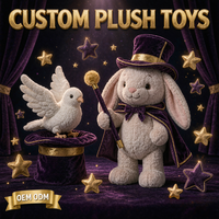 Jouets en peluche personnalisés Lapin Magicien OEM ODM, Poupée en peluche Scène de Magie Chapeau de Magicien Colombe, Vente en Gros, Cadeau