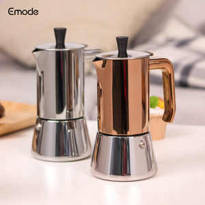 Emode-Machine à espresso en acier inoxydable, 4/6/9 tasses, pot à moka épaissi en acier inoxydable 304 avec poignée en acier - Product Image 2
