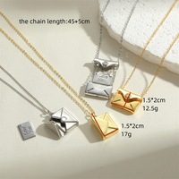 Bijoux en acier inoxydable plaqué or sans ternissement lettre d'amour personnalisée blancs enveloppe médaillon pendentif collier pour gravure au Laser