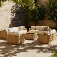 Canapé en teck de style rustique SIGMA, design anti-rouille pour jardin extérieur, patio, fabricant, taille personnalisée, canapé extérieur en teck
