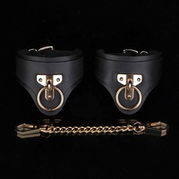 Juego de ataduras de cuero BDSM de lujo-Esposas y tobilleras de cuero de vaca Premium