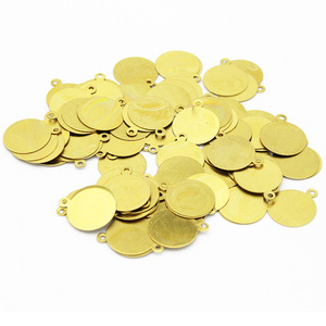 Copper Round Pendant Tags 12mm 0.2mm DIY Jewelry Findings Craft Base <b>Hardware</b> Stamping Accessory - Product Image 3