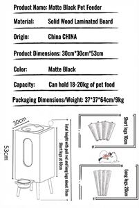 Dispenser per Cibo per Animali in Legno di Ciliegio di Lusso |   Mobiletto Porta Cibo per Cani Fatto a Mano |   Articoli per Animali Domestici in Stile Vintage per la Casa - Product Image 5