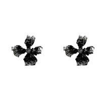 Boucles d'Oreilles Puces Irrégulières en Cristal à Fleur Noire et Bleue Dégradée, Élégantes et Luxueuses pour Femmes, Idéales pour Mariage et Soirée