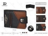 Portafoglio da Uomo in Vera Pelle con Chiusura a Bottone Singolo, Lunghezza Corta, Stile Minimalista, Confezione Regalo FHT-180345 - Product Image 1