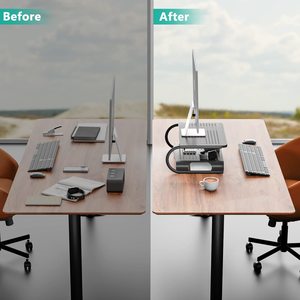 Montante del supporto del <span class=keywords><strong>Monitor</strong></span>, supporto del supporto del Desktop del <span class=keywords><strong>Computer</strong></span>, scaffale da scrivania a <span class=keywords><strong>2</strong></span> livelli in metallo ventilato per organizzatore della scrivania - Product Image 6