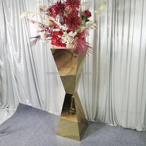 Đám cưới vàng thép không gỉ plinths hoa đứng Bảng trang trí phụ kiện đám cưới centerpieces - Product Image 3
