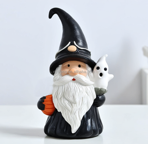 Estatuilla <span class=keywords><strong>de</strong></span> bruja <span class=keywords><strong>de</strong></span> Halloween <span class=keywords><strong>de</strong></span> resina decoración del hogar estatua <span class=keywords><strong>de</strong></span> bruja con calabazas - Product Image 5