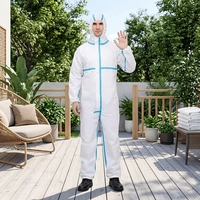 Combinaisons de protection jetables blanches imperméables, intégrales, avec poignets et chevilles élastiques, respirantes, antistatiques, en matériau microporeux PP