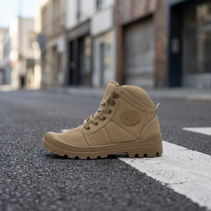 EIKLAND Unisex Tan Canvas Hiking Boots Round Toe Breathable Outdoor Shoes Rubber Outsole EVA Midsole Trekking Footwear - Product Image 1