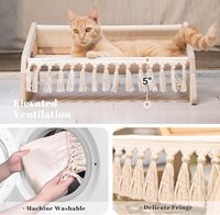 Kühlende Katzenhängematte mit abnehmbarem, waschbarem Bezug, antiallergisch, Haustier-Sofa, erhöhter Katzenliegestuhl für den Innenbereich, Katzenmöbel