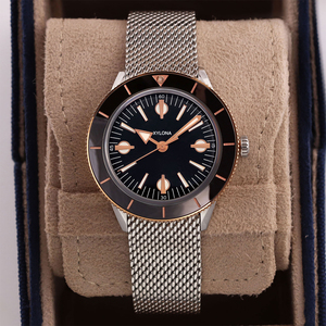 Orologio Meccanico <span class=keywords><strong>Automatico</strong></span> da Uomo con Bracciale in Rete di Acciaio Inossidabile, Ghiera in Ceramica e Display Analogico a Tre Lancette - Product Image 5