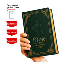 Bible Sacrée NIV avec Couverture en Cuir PU Personnalisée, Motif Imprimé OEM, Logo KJV, Marquage à Chaud, Service Cadeau