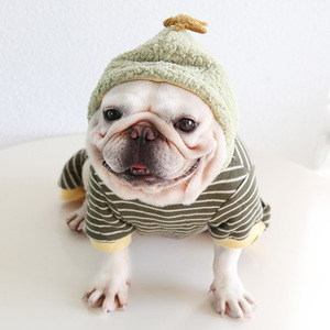Lindo nuevo Fadou Moon Boat invierno rayas algodón clásicos pijamas acolchados todo-fósforo Fat Bago <span class=keywords><strong>Koki</strong></span> ropa para perros - Product Image 3