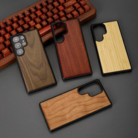 Casing ponsel kayu TPU, mewah Anti jatuh kayu untuk Samsung S25U penutup penuh timbul pelindung ponsel kayu untuk Samsung A55
