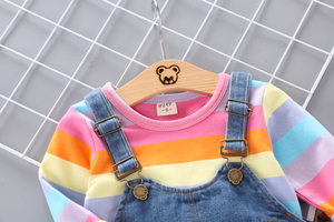 Children's Bboutique Clothing Baby Clothing Sweater Kids <b>Suspender</b> Jeans Colouring <b>Sets</b> - Product Image 4