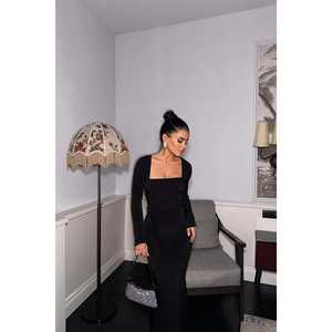 Black Amy Tie-Up <b>Evening</b> <b>Dress</b> - Product Image 2