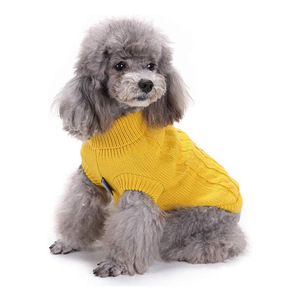 Pet Knitted <b>Sweater</b> Solid Yellow Polyester Vest For Small <b>Dogs</b> Bichon Frise Pomeranian Autumn Winter Wear - Product Image 1