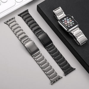 Bracelet de montre en acier inoxydable de luxe à trois maillons effet écaille de tortue pour l'exportation - Product Image 3