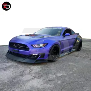 Latest Wide Style Body Kit For Mustang With Side Skirts Fender Flares Spoiler Front Lip