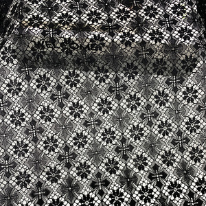Wholesale Floral Pattern Non-<strong>Stretch</strong> Jacquard Guipure Mesh <strong>Lace</strong> Mesh <strong>Fabric</strong> for Bridal Wedding Dress in <strong>Stock</strong> - Product Image 6