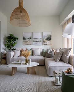 Sofá Esquinero Ahorrador de Espacio en Forma de L, 210x150cm, Estructura de Madera, Estilo Minimalista, Origen Vietnam, Garantía, Color Beige - Product Image 5