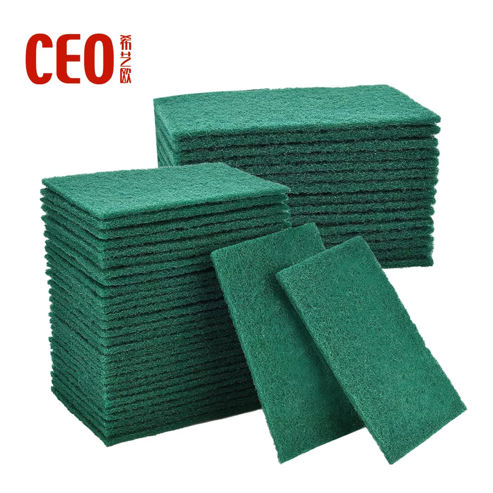 Kitchen scourer cleaning scrubber polyester green sponges kitchen scouring pads