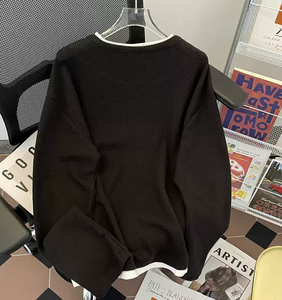 Maglietta <span class=keywords><strong>Termica</strong></span> a Maniche Lunghe da <span class=keywords><strong>Uomo</strong></span> in Cotone 100% 250 Gsm con Colletto a Due Strati Grigio Lavorato a <span class=keywords><strong>Maglia</strong></span> - Product Image 4