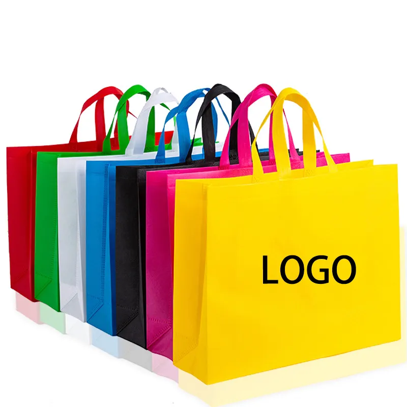 Yeniden kullanılabilir özel Logo Tote alışveriş çantası marka geri dönüşümlü eko PP olmayan dokuma çanta