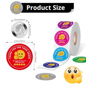 Autocollant personnalisé en vinyle pour sac de biscuits fait main, étiquette de rappel de commentaire 5 étoiles pour livraison de nourriture fraîche, merci pour votre commande - Product Image 6