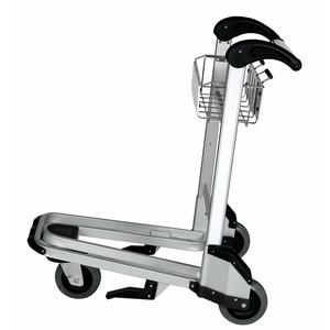 Carrito de equipaje de acero inoxidable para aeropuerto con asiento y 4 ruedas para uso pesado - Product Image 3
