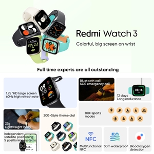 Reloj inteligente Redmi Watch <span class=keywords><strong>3</strong></span> versión global, reloj inteligente con pantalla AMOLED de 1,75 ", hasta 12 días de duración de la batería, 5ATM, compatible con llamadas telefónicas - Product Image 2