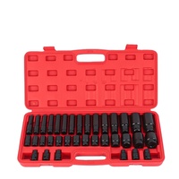 Clé à chocs pneumatique, jeu de douilles à cliquet, kit d'outils de réparation automobile robuste, outils manuels hexagonaux en acier