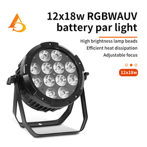 12X18W RGBWUV <b>Battery</b> Par Light DMXControl IP65 - Product Image 1