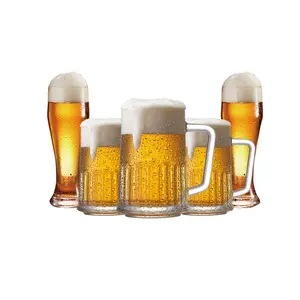 Customized Lead-free Glass Materia Custom Beer Glass Mug For Bar Restaurant Home Party