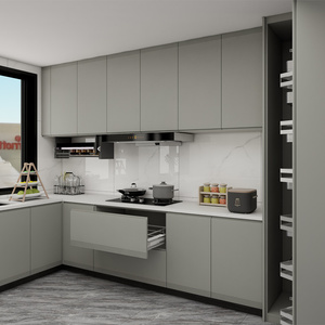 Mobile da Cucina Moderno in Legno di Nuremberg, Ante in Truciolato Senza Vernice, Design Standard - Product Image 1