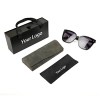 Étui à lunettes de soleil et à lunettes de vue en cuir XUZE PB-1005 avec pochette en microfibre et coffret en papier - Couleur personnalisée disponible