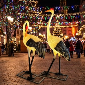 Grande sculpture de grue en fibre de verre, en forme d'<span class=keywords><strong>oiseau</strong></span>, lumineuse, design réaliste, pour jardin, parc, rue commerciale - Product Image 2