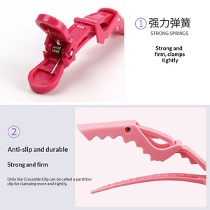 Presilhas de Cabelo Coloridas em Formato de Crocodilo para Salão de Beleza: Ferramentas para Permanente, Tintura e Divisão de Cabelo com Elástico Sem Costura - Product Image 3