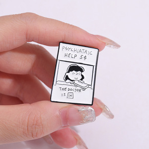Pin Bros Kartun Lucu untuk Tas dan Pakaian, Pin Kerah Bantuan Psikiatri, Produk Kerajinan Logam - Product Image 1