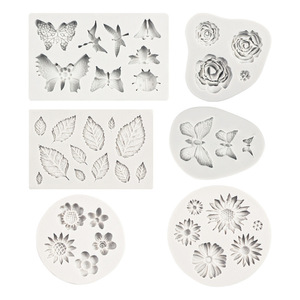 Moules à gâteau en silicone en forme de fleurs, lot de 1 à 9 moules en silicone, démoulage facile, décoration de fondant - Product Image 2