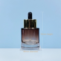 Flacon compte-gouttes en verre personnalisé 5ml-100ml, flacons de sérum ambrés avec pipette en verre pour cosmétiques, crèmes pour le visage et huiles essentielles
